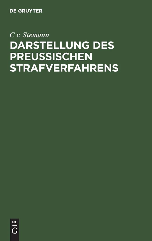 Darstellung des preussischen Strafverfahrens
