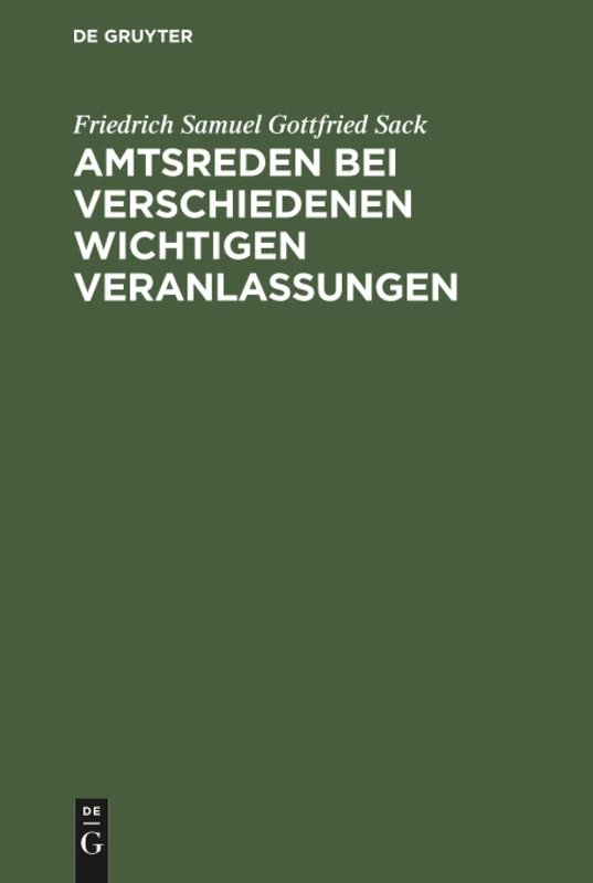 Amtsreden bei verschiedenen wichtigen Veranlassungen