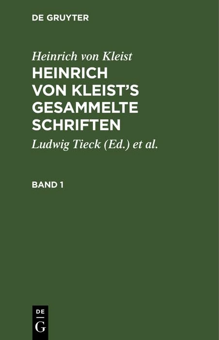 De Gruyter - Heinrich Von Kleist's Gesammelte Schriften - Image 1