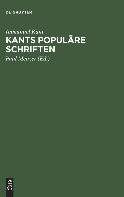 Kants Populäre Schriften