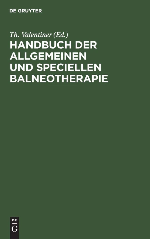 Handbuch Der Allgemeinen Und Speciellen Balneotherapie - Image 1