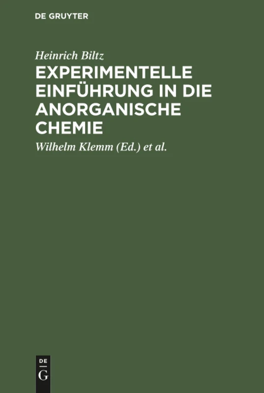 Experimentelle Einführung in die anorganische Chemie: Tafel