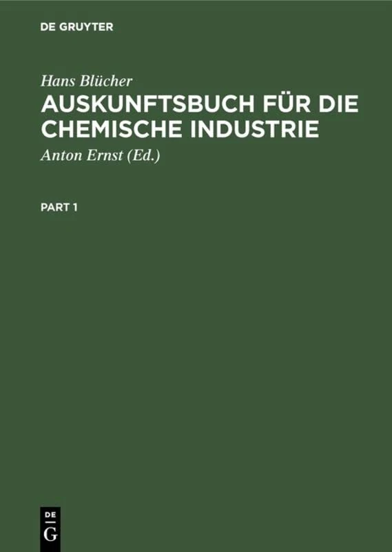 Auskunftsbuch Für Die Chemische Industrie