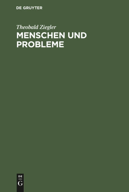 Menschen und Probleme: Reden, Vorträge Und Aufsätze