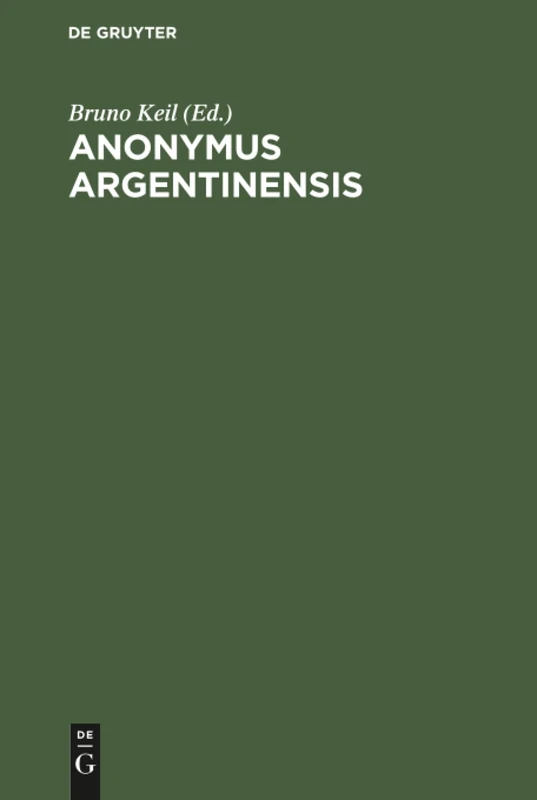 Anonymus Argentinensis: Fragmente Zur Geschichte Des Perikleischen Athen Aus Einem Strassburger Papyrus