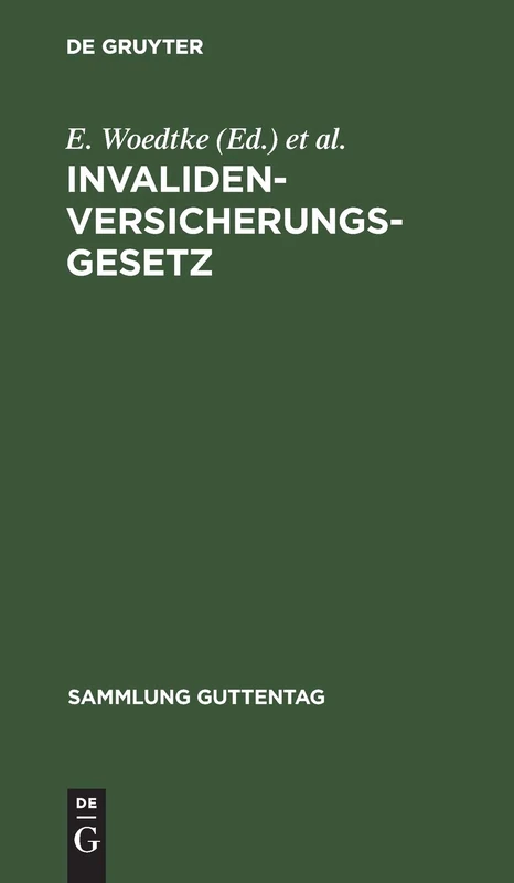 De Gruyter Invalidenversicherungsgesetz - Sammlung Guttentag 30