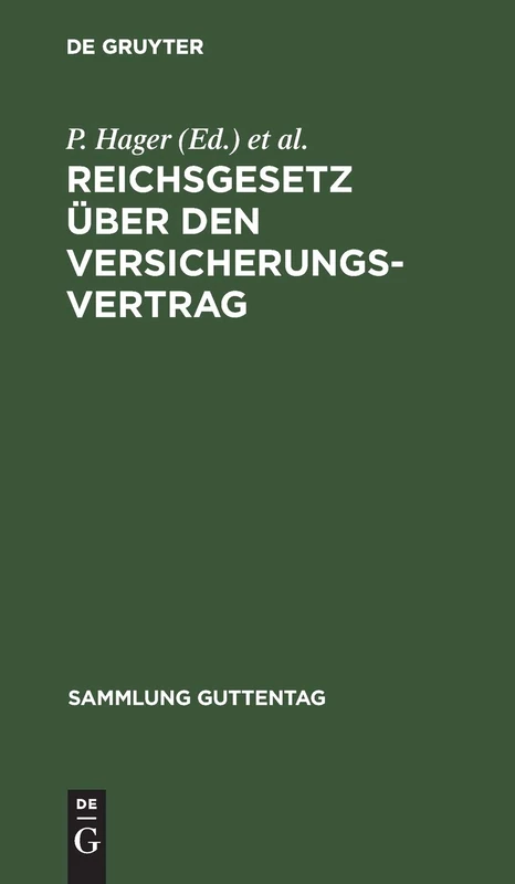 Reichsgesetz über den Versicherungsvertrag: Nebst Dem Zugehörigen Einführungsgesetze: Vom 30. Mai 1908: 83 (Sammlung Guttentag)