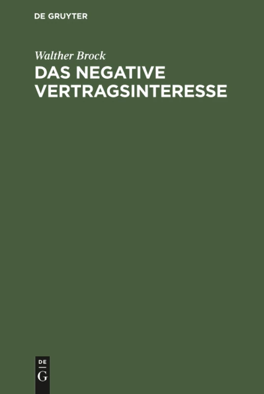Das negative Vertragsinteresse