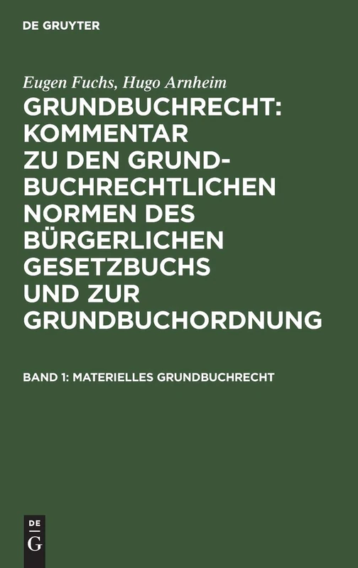 Materielles Grundbuchrecht: 1