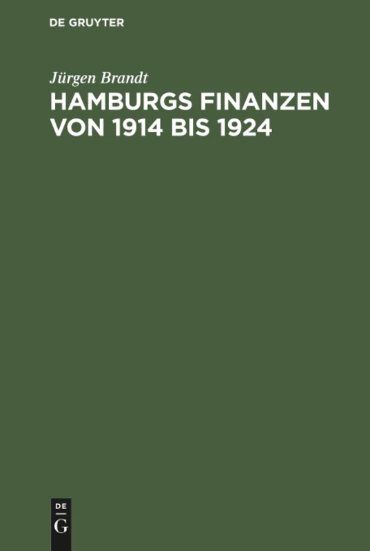 Hamburgs Finanzen von 1914 bis 1924
