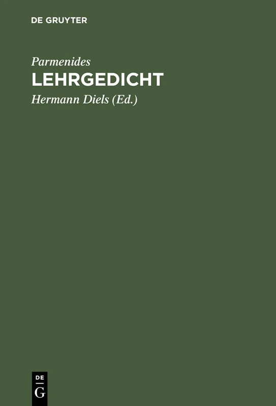 Lehrgedicht: Griechisch Und Deutsch
