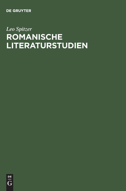 Romanische Literaturstudien: 1936-1956