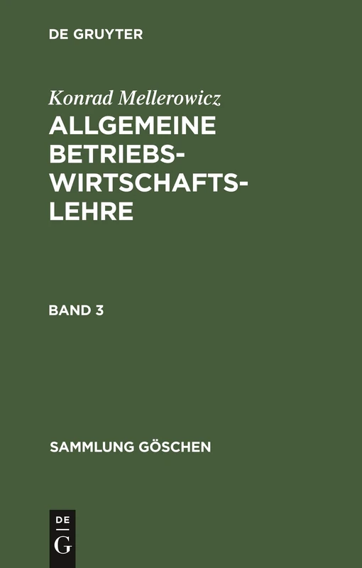 Sammlung Göschen Allgemeine Betriebswirtschaftslehre: 1154