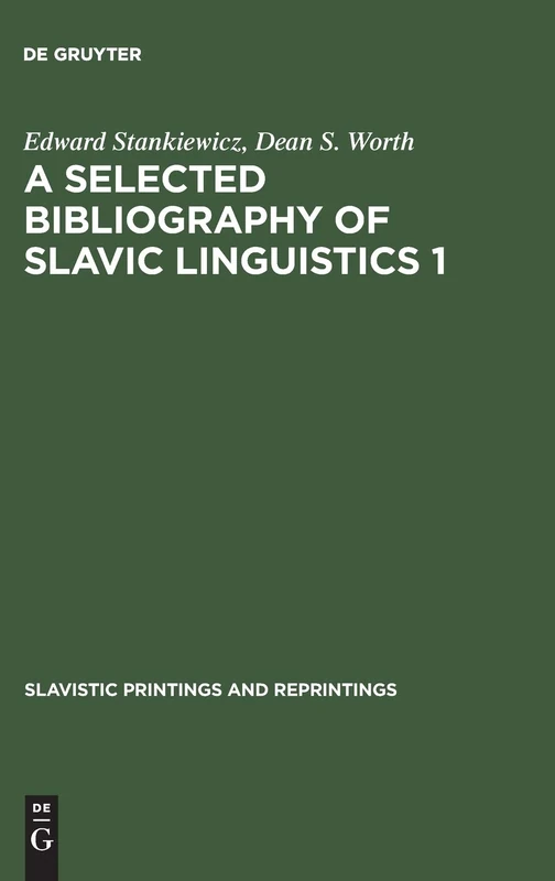 A Selected Bibliography of Slavic Linguistics 1: 49 (Slavistic Printings and Reprintings)