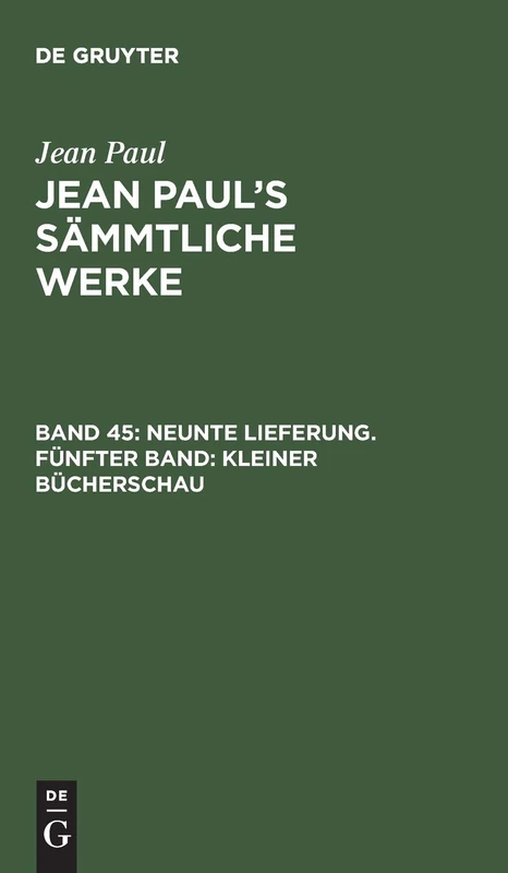 Neunte Lieferung. Fünfter Band: Kleiner Bücherschau: Zweiter Theil: 5