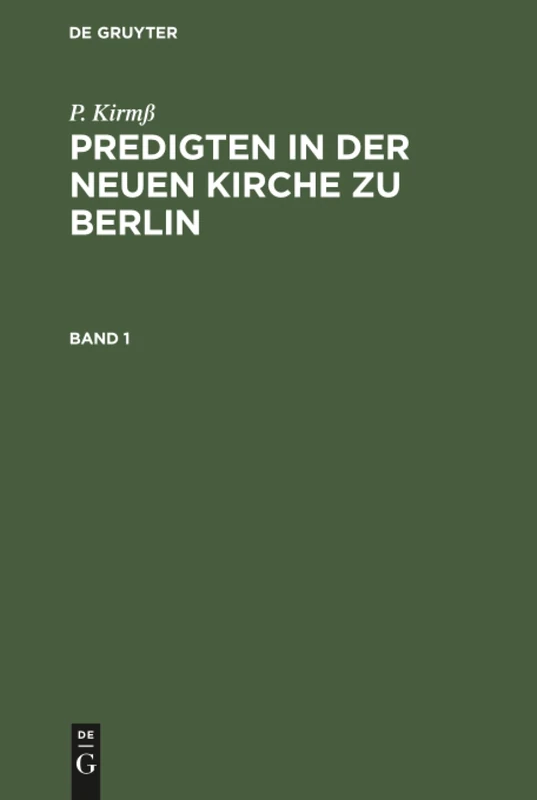 Predigten in der Neuen Kirche zu Berlin: 1