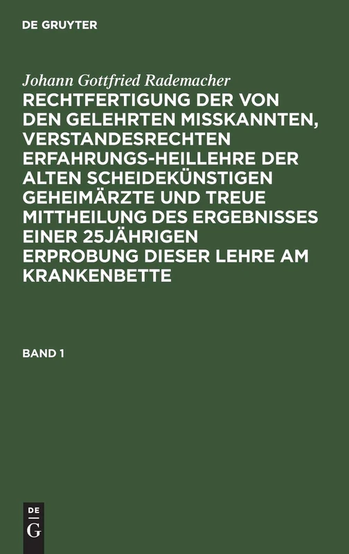 De Gruyter - Johann Gottfried Rademacher Medical Book - Image 1