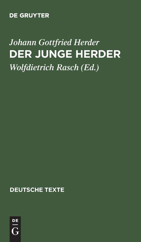Der junge Herder: 1 (Deutsche Texte)
