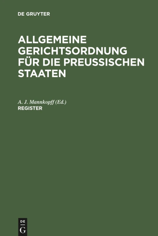 De Gruyter Register - Law and Legal Documentation Book