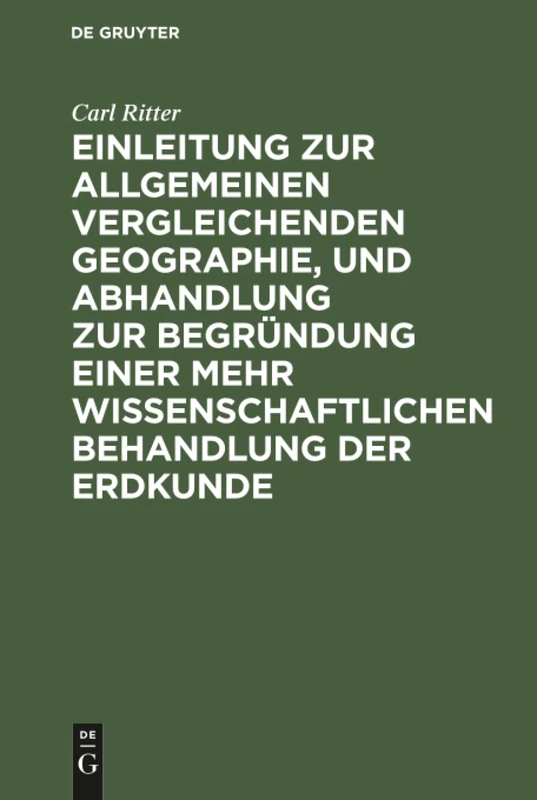 Einleitung zur allgemeinen vergleichenden Geographie, und Abhandlung zur Begründung einer mehr wissenschaftlichen Behandlung der Erdkunde - Image 1
