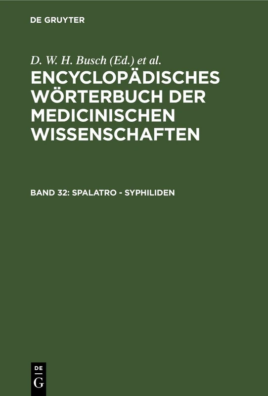 De Gruyter Spalatro - Syphiliden: Encyclopedic Medical Dictionary