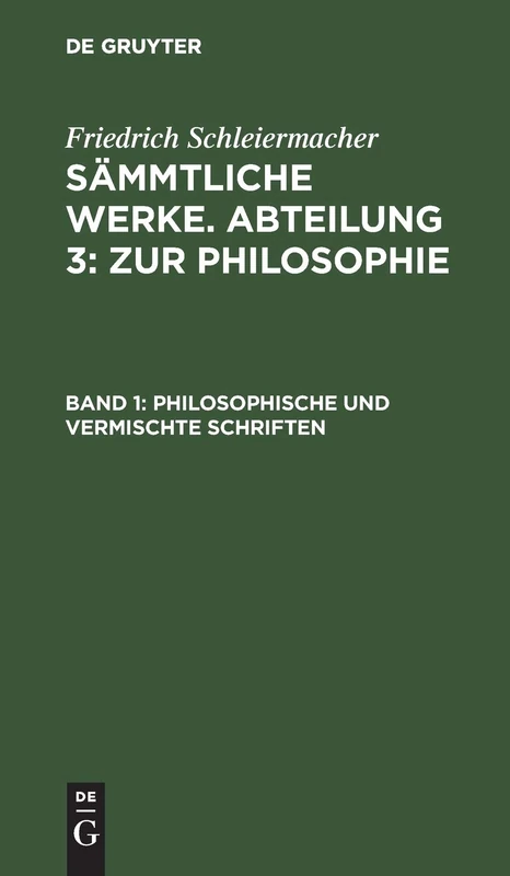 Philosophische und vermischte Schriften: 1