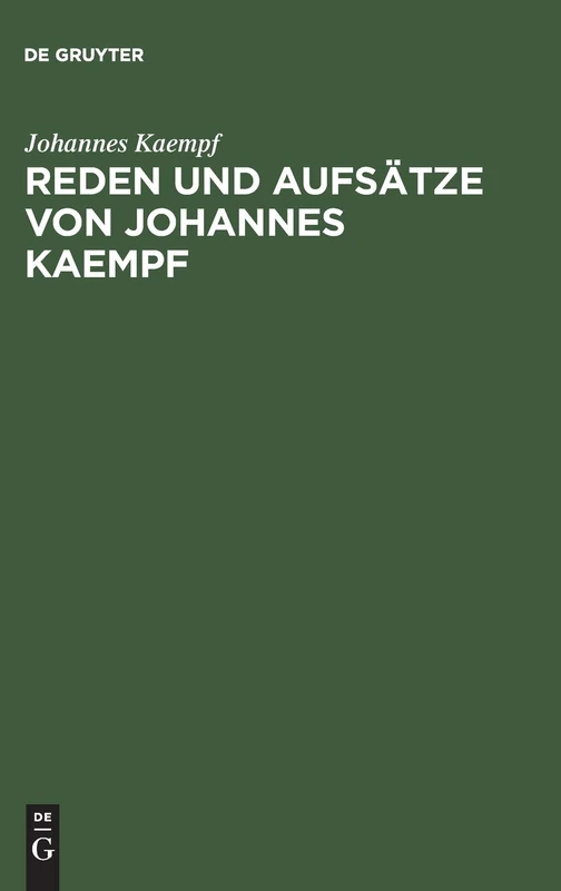 Reden und Aufsätze von Johannes Kaempf