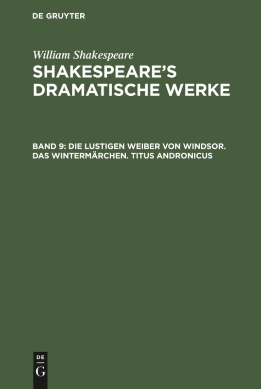 De Gruyter - Die lustigen Weiber von Windsor & Titus Andronicus