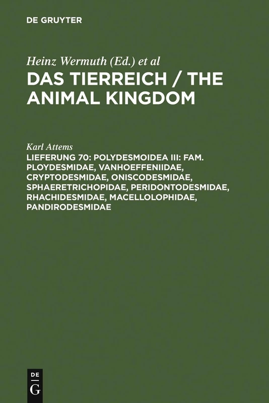 Polydesmoidea III: Fam. Ploydesmidae, Vanhoeffeniidae, Cryptodesmidae, Oniscodesmidae, Sphaeretrichopidae, Peridontodesmidae, Rhachidesmidae, Macellolophidae, Pandirodesmidae - Image 1