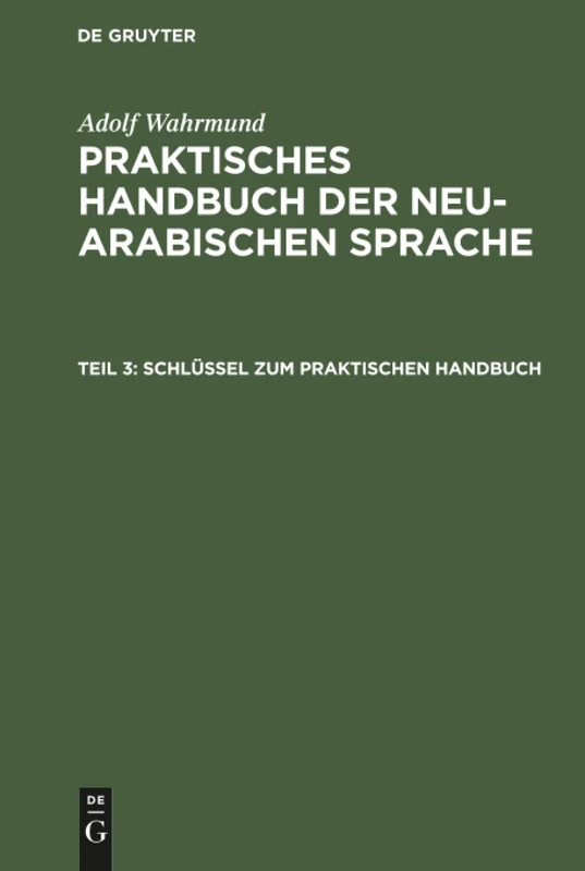 Schlüssel zum praktischen Handbuch: Aus: Praktisches Handbuch Der Neu-arabischen Sprache: 3 - Image 1
