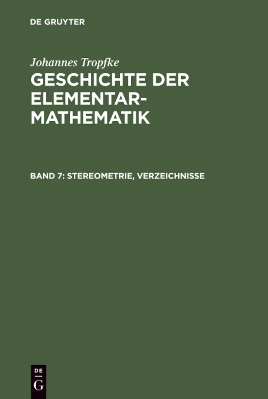 Stereometrie, Verzeichnisse - Image 1