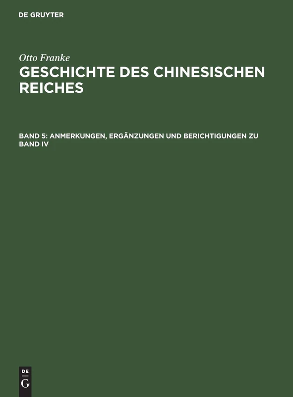 Anmerkungen, Ergänzungen und Berichtigungen zu Band IV: Namen Und Sachverzeichnis: 4