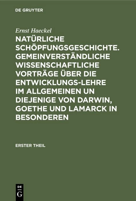De Gruyter - Naturliche Schopfungsgeschichte Book