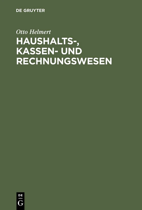 De Gruyter Haushalts- Kassen- Und Rechnungswesen Book