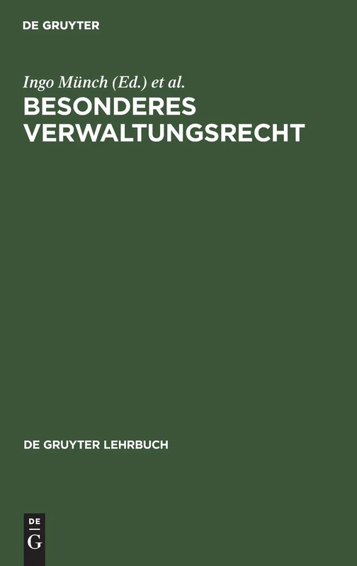Besonderes Verwaltungsrecht (de Gruyter Lehrbuch)