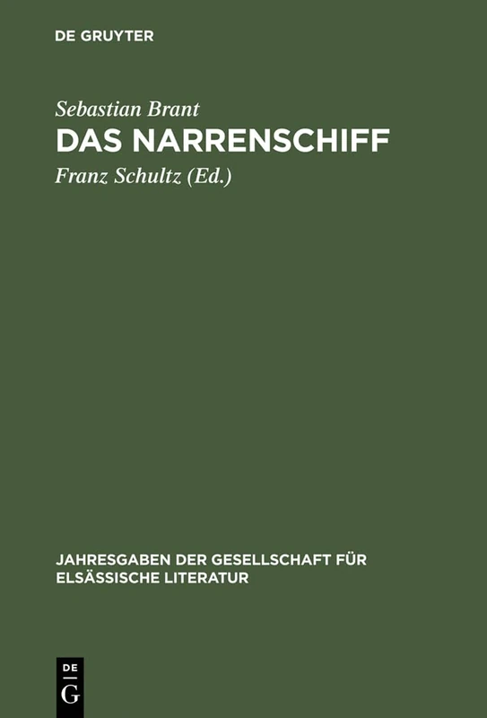 Das Narrenschiff: 1 (Jahresgaben Der Gesellschaft Für Elsässische Literatur) - Image 1