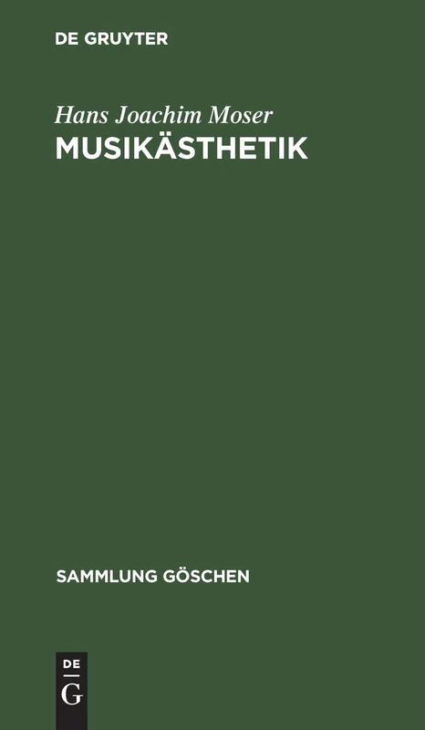 Musikästhetik: 344 (Sammlung Göschen)
