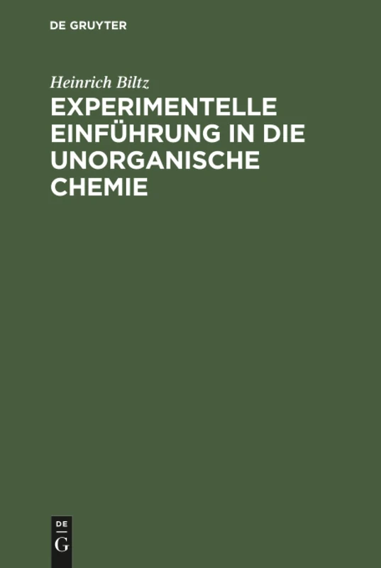 Experimentelle Einführung in die unorganische Chemie