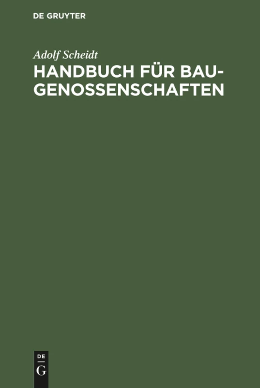 Handbuch für Baugenossenschaften