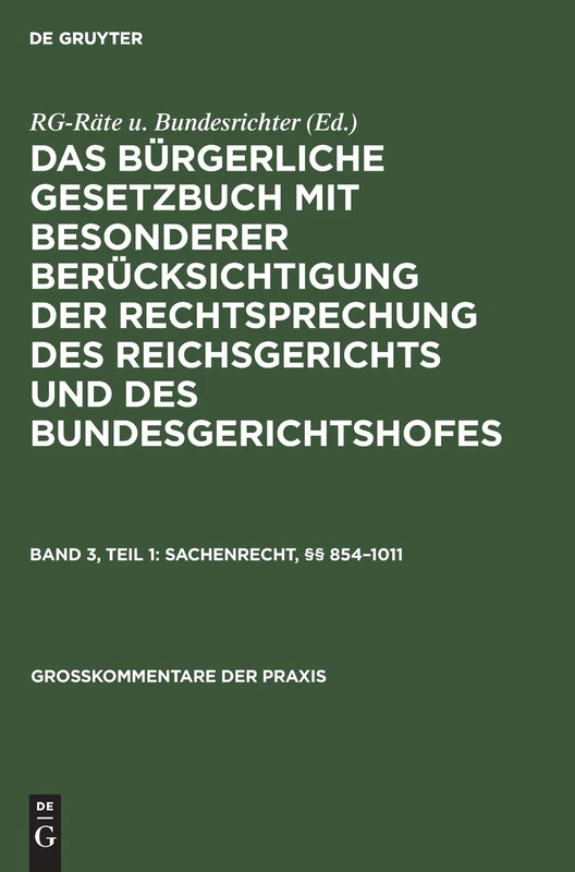 De Gruyter Sachenrecht 854-1011 - Law Commentary