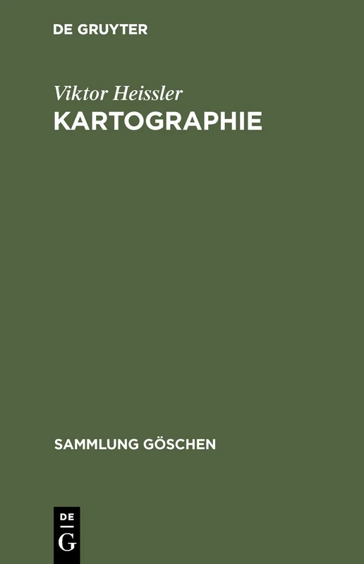Kartographie: 30 (Sammlung Göschen)