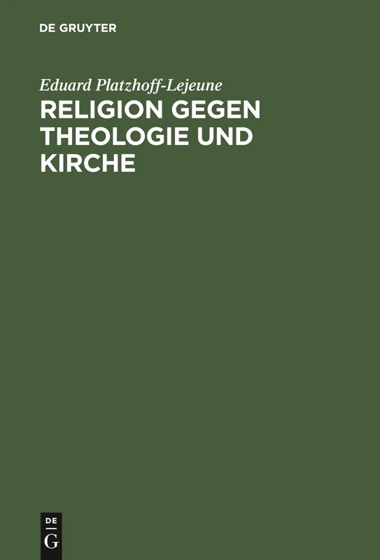 Religion gegen Theologie und Kirche: Notruf Eines Weltkindes