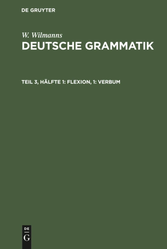De Gruyter Flexion, 1: Verbum: 3 - Antiquarian Book