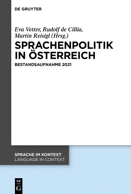 Sprachenpolitik in Österreich: Bestandsaufnahme 2021: 50 (Sprache Im Kontext / Language in Context) - Image 1