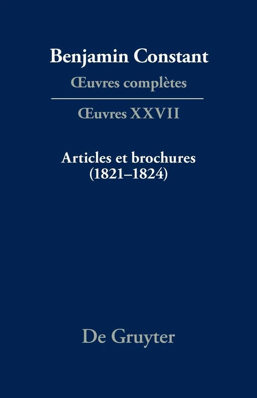 Articles Et Brochures (1821-1824)