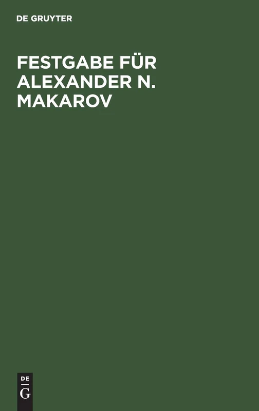 De Gruyter Festgabe Fur Alexander N. Makarov - Law Book - Image 1