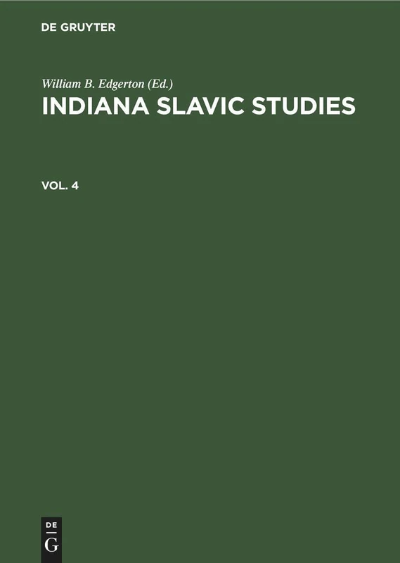 Indiana Slavic Studies. Vol. 4