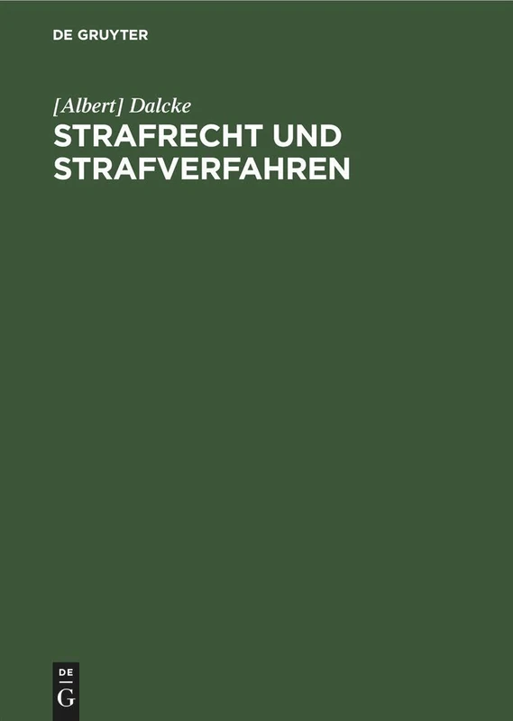 Strafrecht Und Strafverfahren: Nachtrag Zur 35. Auflage