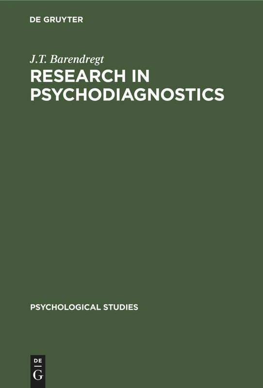 Research in Psychodiagnostics: Record of Investigations: 1 (Psychological Studies, 1)