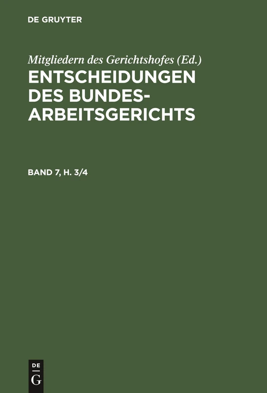 Entscheidungen des Bundesarbeitsgerichts: 734
